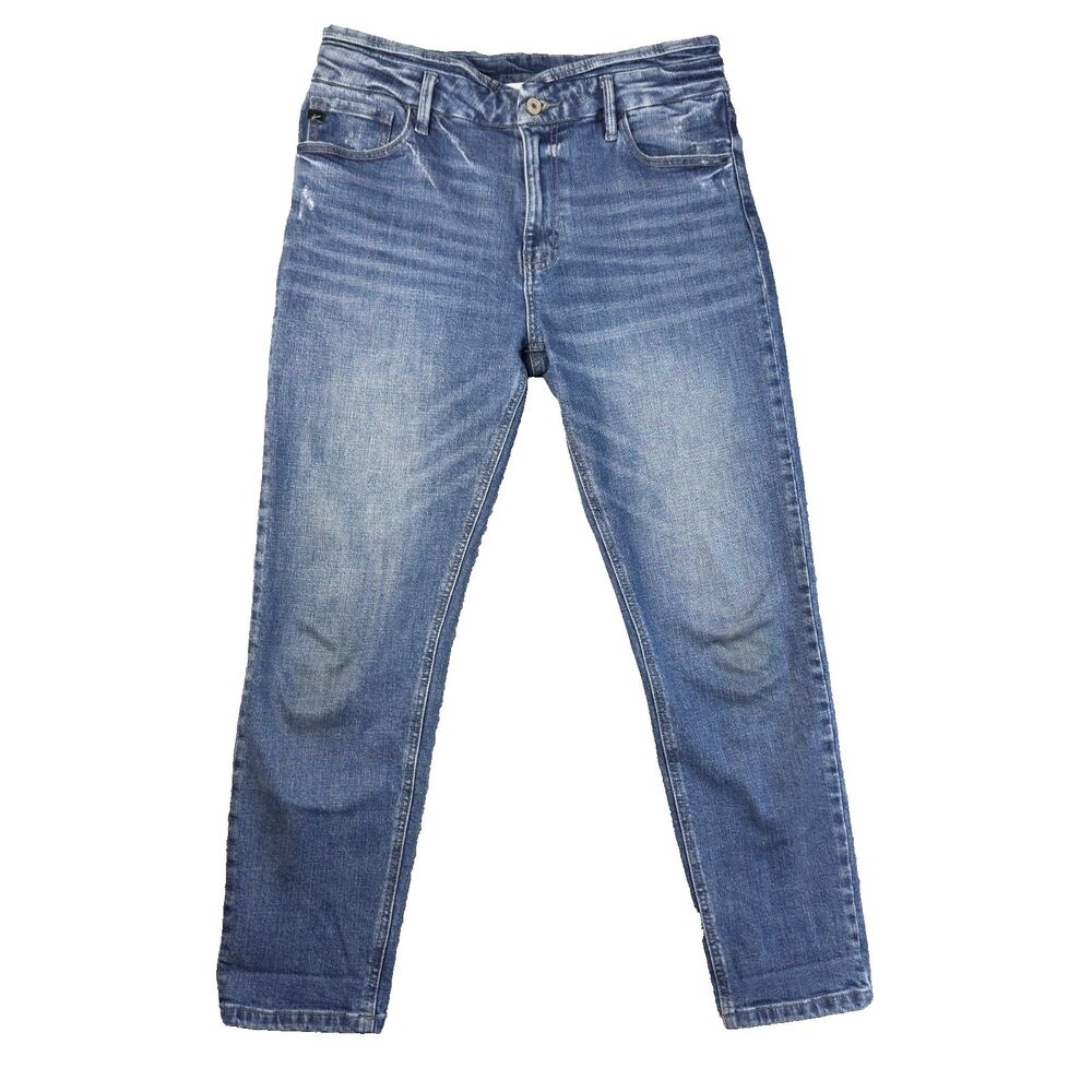 KanCan Jeans Womens 11 / 29 Blue Medium Wash Stretch Whiskered Casual Cotton